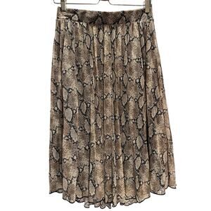 Mike & Joey Python Snake Print Pull On Skirt Sz M Cream Tan Black Brown Classic